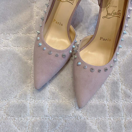 IRIZA PUMPS 85MM IN LIGHT PURPLE SUEDE SILVER SPIKES