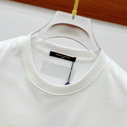 LV T-SHIRT COLORFUL LOGO IN WHITE COTTON 238876