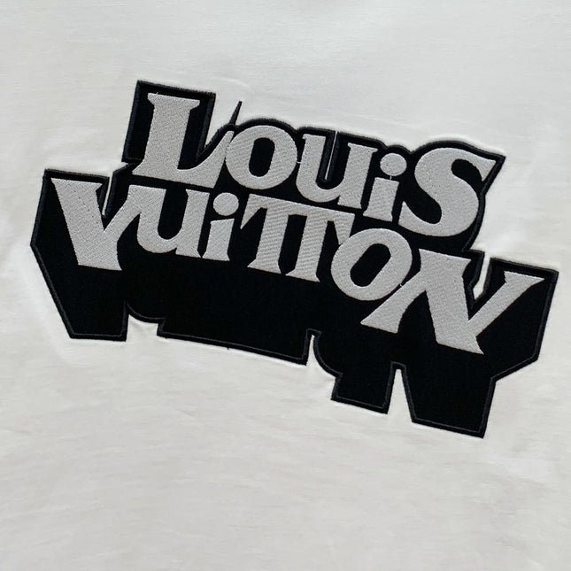 LV T-SHIRT EMBROIDERED LOGO IN WHITE COTTON 238878
