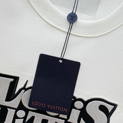 LV T-SHIRT EMBROIDERED LOGO IN WHITE COTTON 238878