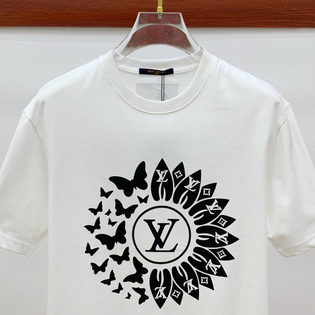 LV T-SHIRT IN WHITE PURE COTTON CLASSIC LOGO PATTERN 238880