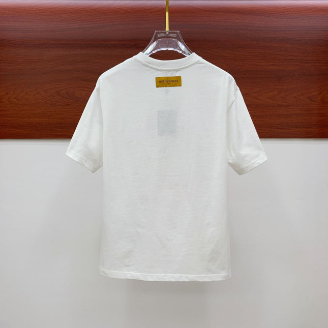 LV T-SHIRT IN WHITE COTTON STYLIZED LOGO 238872