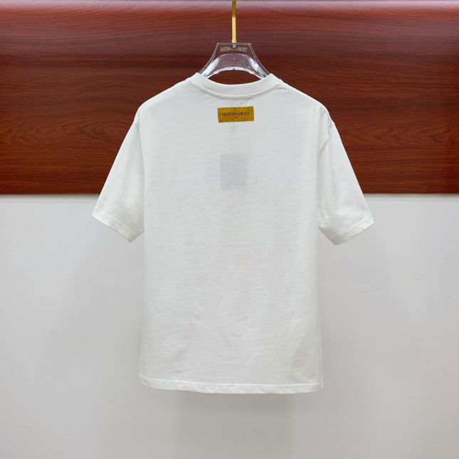 LV T-SHIRT STYLIZED LOGO IN WHITE COTTON 238874