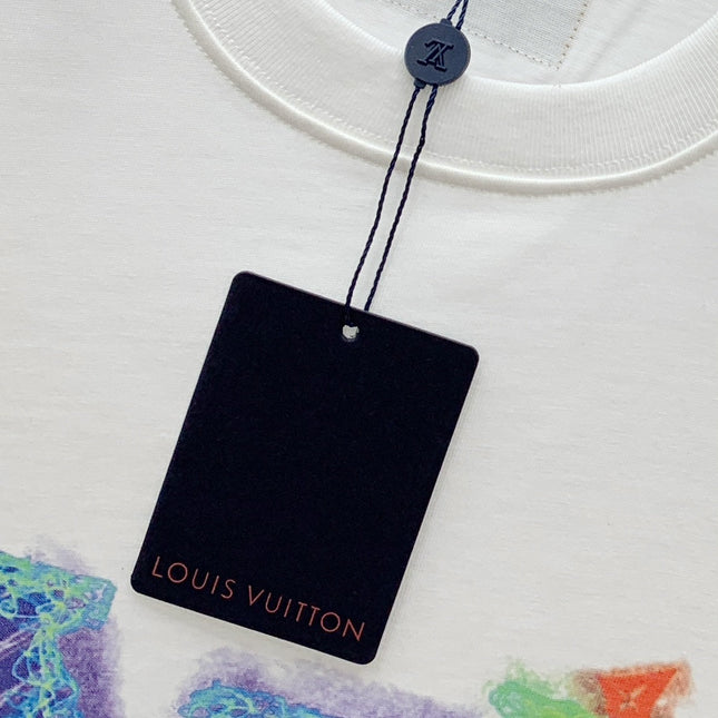 LV T-SHIRT STYLIZED LOGO IN WHITE COTTON 238874