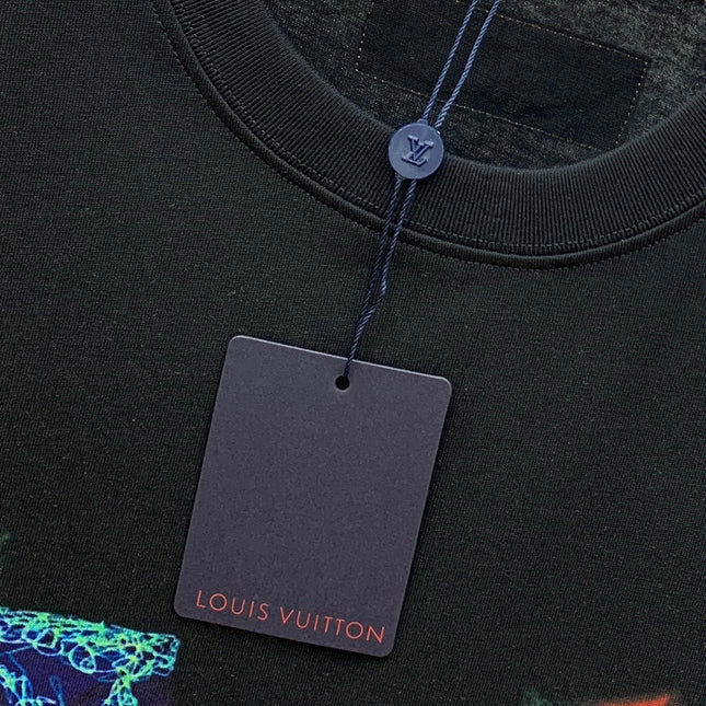 LV T-SHIRT STYLIZED LOGO IN BLACK COTTON 238875