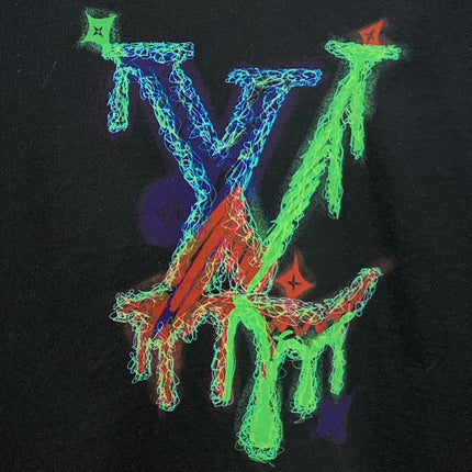 LV T-SHIRT STYLIZED LOGO IN BLACK COTTON 238875