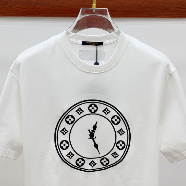 LV T-SHIRT IN WHITE PURE COTTON EMBROIDERED LOGO 238888
