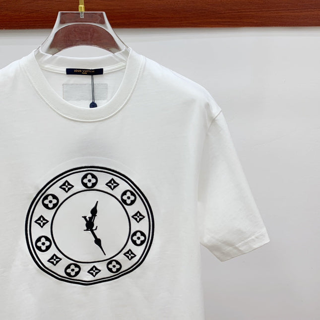 LV T-SHIRT IN WHITE PURE COTTON EMBROIDERED LOGO 238888