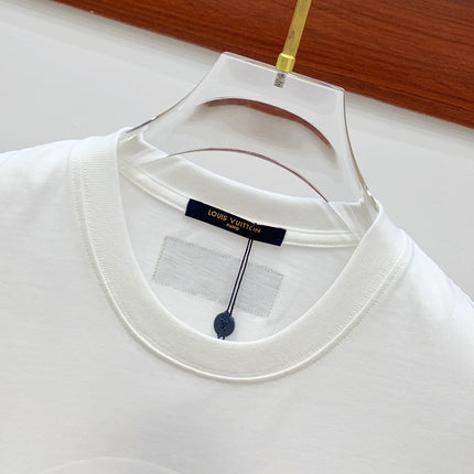 LV T-SHIRT IN WHITE PURE COTTON EMBROIDERED LOGO 238888
