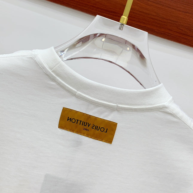 LV WHITE PURE COTTON FABRIC T-SHIRT 238884