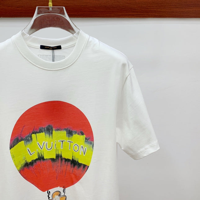 LV WHITE PURE COTTON FABRIC T-SHIRT 238884