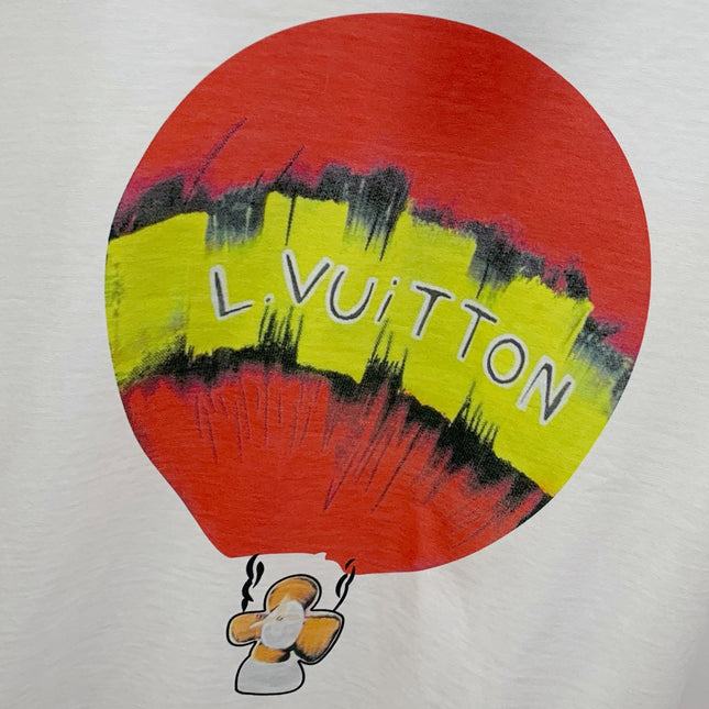 LV WHITE PURE COTTON FABRIC T-SHIRT 238884
