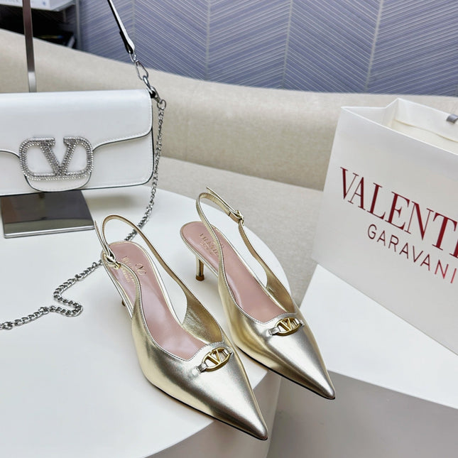 HIGH SLINGBACK 60MM IN GOLD CALFSKIN