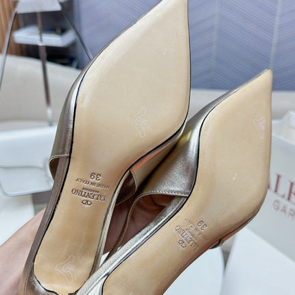 HIGH SLINGBACK 60MM IN GOLD CALFSKIN