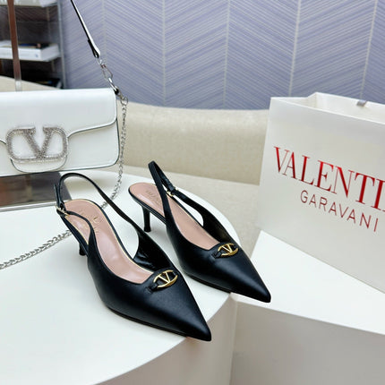 HIGH SLINGBACK 60MM IN BLACK CALFSKIN