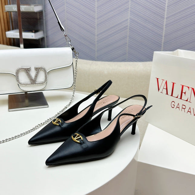 HIGH SLINGBACK 60MM IN BLACK CALFSKIN