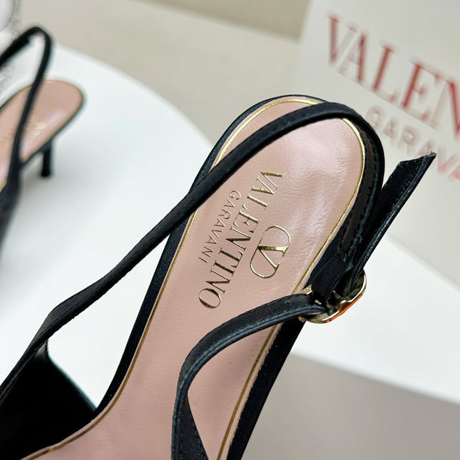 HIGH SLINGBACK 60MM IN BLACK CALFSKIN