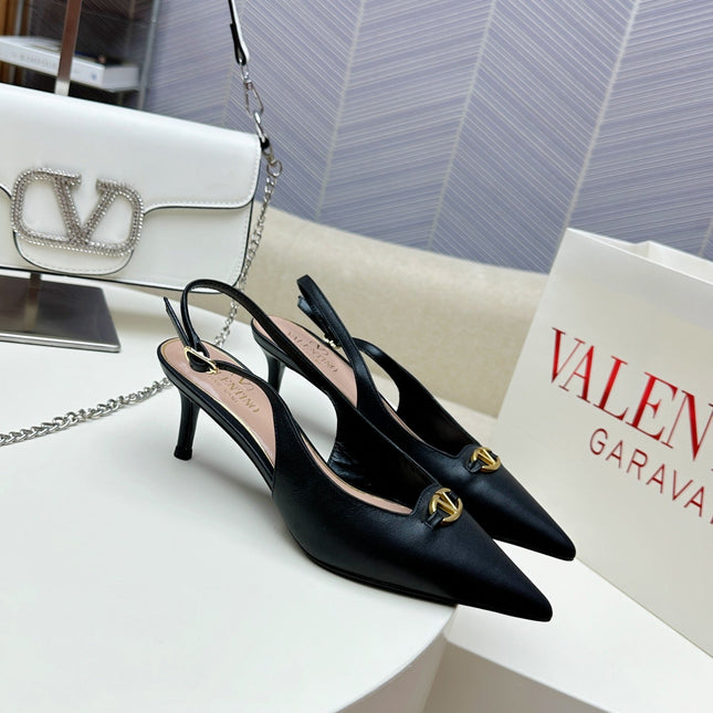 HIGH SLINGBACK 60MM IN BLACK CALFSKIN