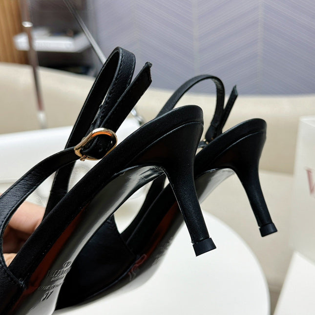 HIGH SLINGBACK 60MM IN BLACK CALFSKIN