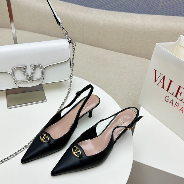 HIGH SLINGBACK 60MM IN BLACK CALFSKIN