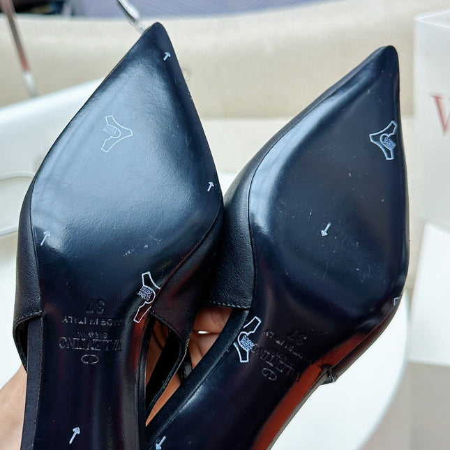 HIGH SLINGBACK 60MM IN BLACK CALFSKIN