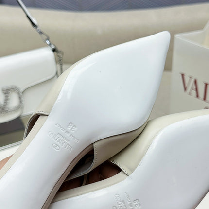 HIGH SLINGBACK 60MM IN WHITE CALFSKIN
