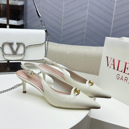 HIGH SLINGBACK 60MM IN WHITE CALFSKIN