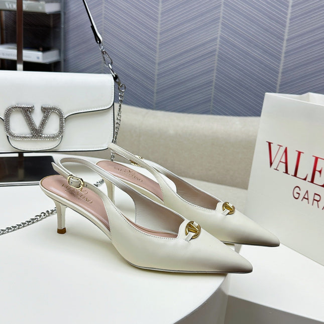 HIGH SLINGBACK 60MM IN WHITE CALFSKIN