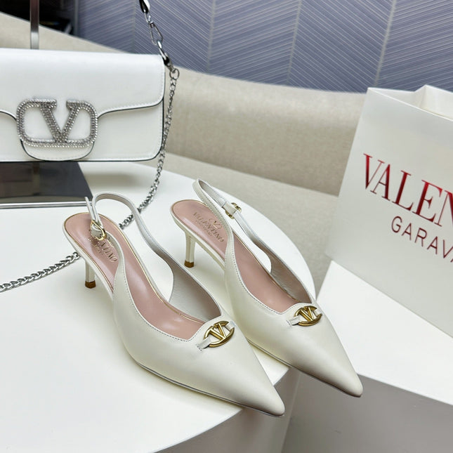 HIGH SLINGBACK 60MM IN WHITE CALFSKIN