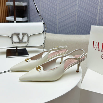 HIGH SLINGBACK 60MM IN WHITE CALFSKIN