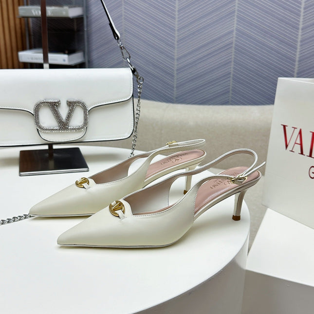 HIGH SLINGBACK 60MM IN WHITE CALFSKIN