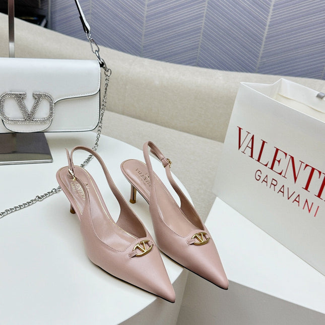 HIGH SLINGBACK 60MM IN BLUSH PINK CALFSKIN