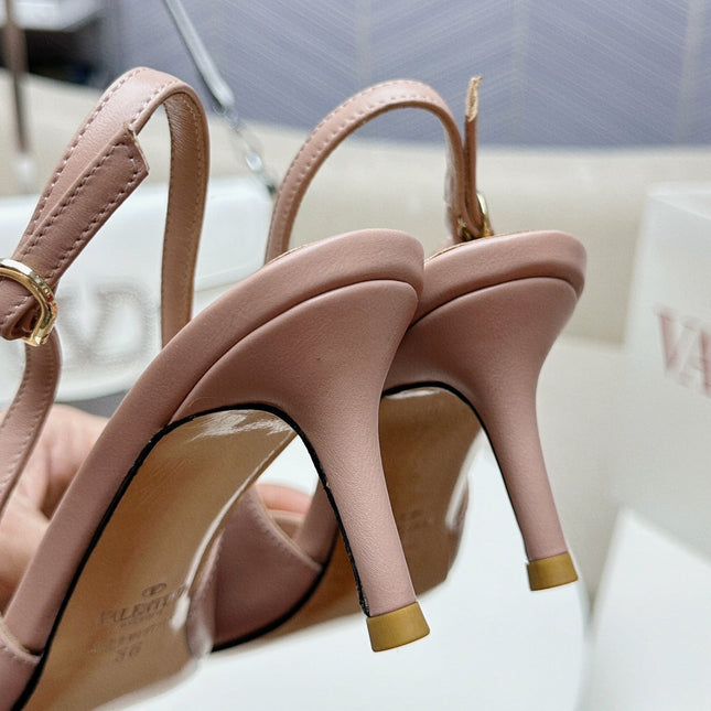 HIGH SLINGBACK 60MM IN BLUSH PINK CALFSKIN