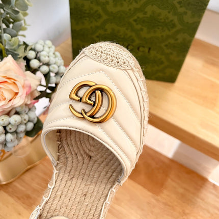 GG  Crochet platform Espadrilles White