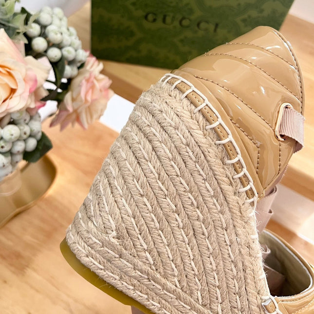 GG  Crochet platform Espadrilles Saddle Brown