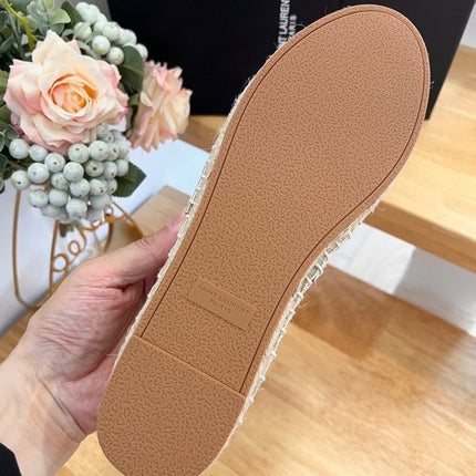SL YVES EMBOSSED LOGO SLIP ON GOLD CALFSKIN