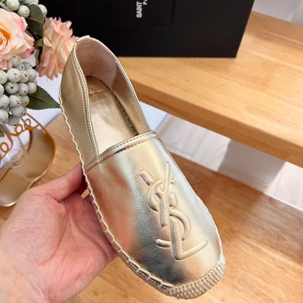 SL YVES EMBOSSED LOGO SLIP ON GOLD CALFSKIN