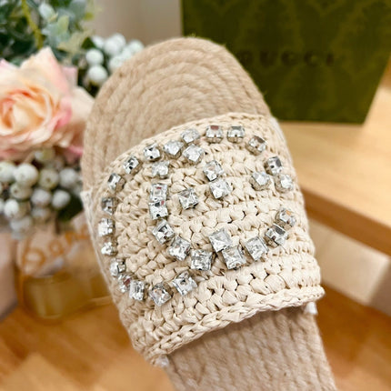 GG  Casual Style Logo Sandals Beige