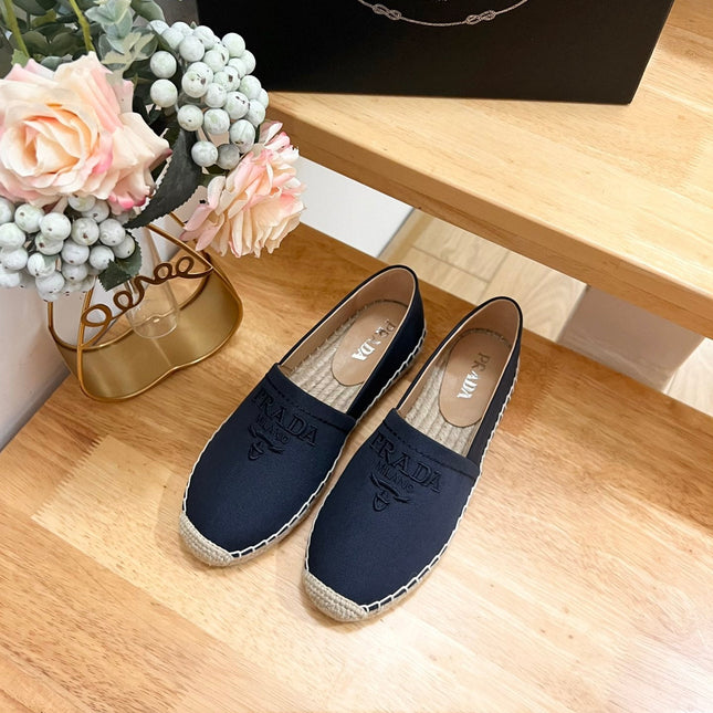 PRA ESPADRILLES LOAFERS NAVY LINEN FABRIC