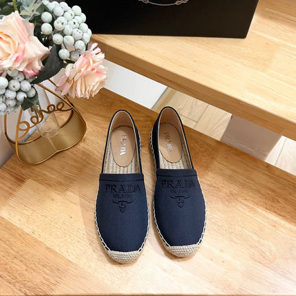 PRA ESPADRILLES LOAFERS NAVY LINEN FABRIC