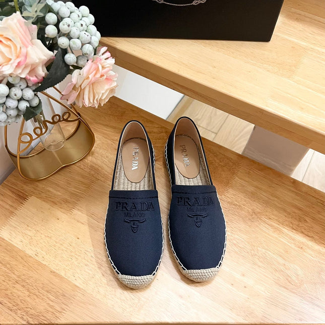 PRA ESPADRILLES LOAFERS NAVY LINEN FABRIC