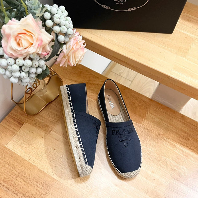 PRA ESPADRILLES LOAFERS NAVY LINEN FABRIC