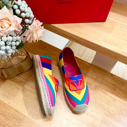 GARAVANI PRINTED COLORFUL CANVAS LOAFER WITH EMBROIDERED LOGO