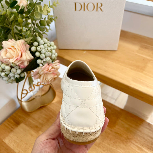 GRANVILLE ESPADRILLE WHITE QUILTED CANNAGE CALFSKIN