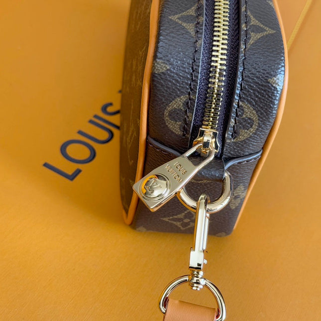 TROCADERO BAG 20 IN BROWN MIX ORANGE MONOGRAM ECLIPSE CANVAS