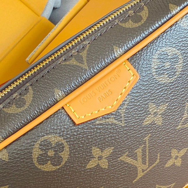 TROCADERO BAG 20 IN BROWN MIX ORANGE MONOGRAM ECLIPSE CANVAS