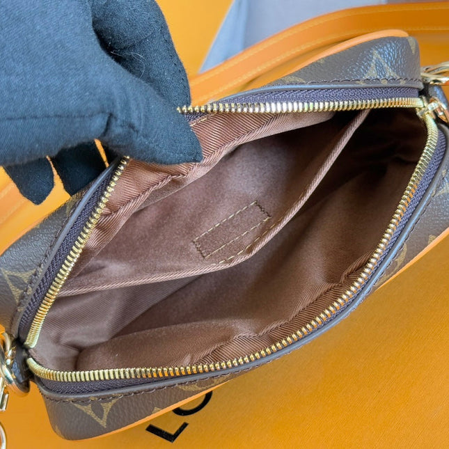TROCADERO BAG 20 IN BROWN MIX ORANGE MONOGRAM ECLIPSE CANVAS