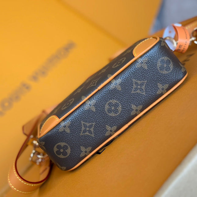 TROCADERO BAG 20 IN BROWN MIX ORANGE MONOGRAM ECLIPSE CANVAS