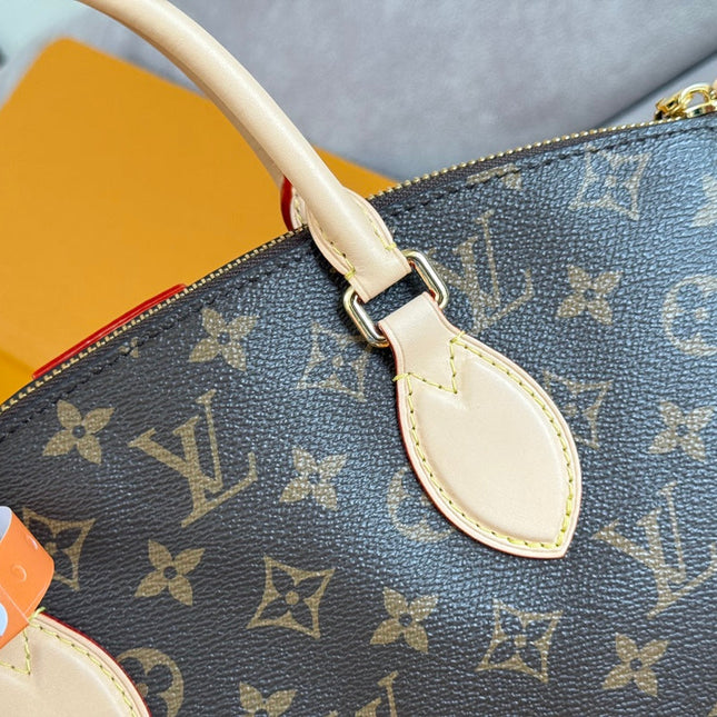 LV 25S BOÉTIE TOTE 25 IN BROWN MONOGRAM COATED CANVAS AND CALFSKIN GOLD HARDWARE