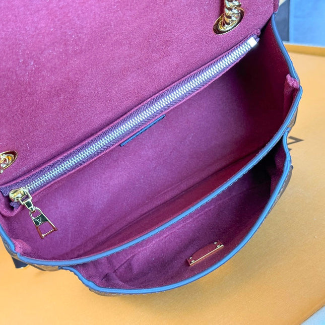 LV 25S CHAIN BAG 24 IN BROWN MONOGRAM CANVAS GOLD HARDWARE